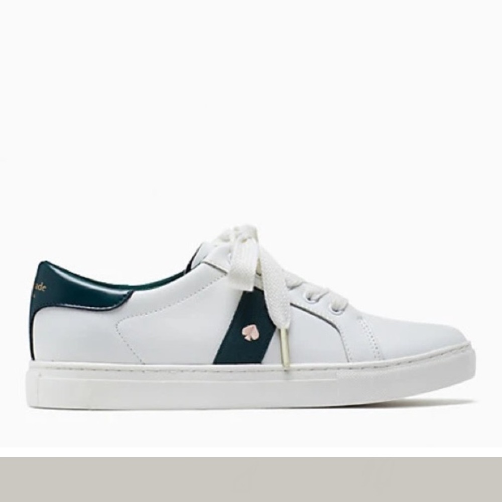 Kate Spade Iggy low top court sneakers white peacock sapphire green woman’s 7.5